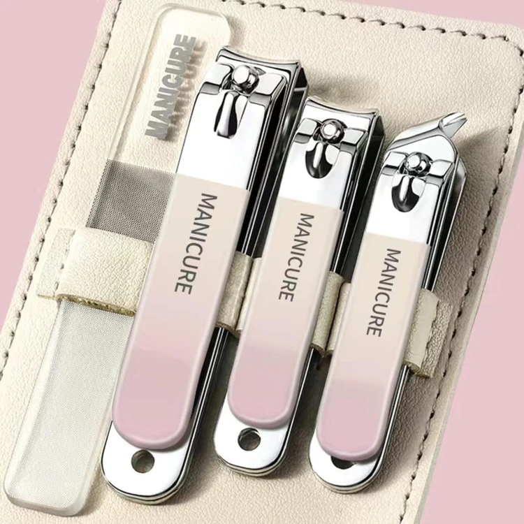 4pcs /Set Stainless Steel Nail Knife Set Household Portable Rotating Bag Nail Cutting Tool, TTBD0604241701B