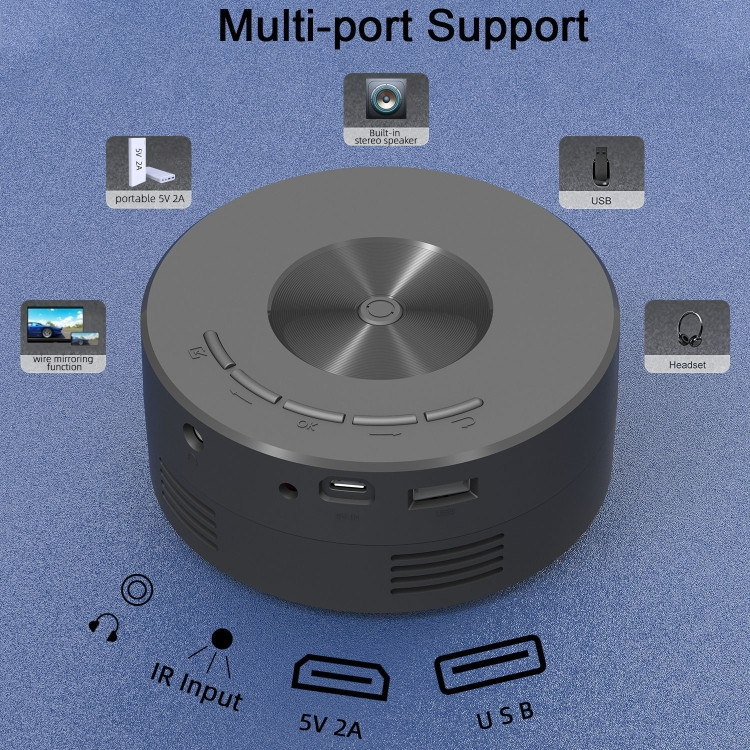 YT200 320 X 180P LED HD Mini Projector USB Powered Support Wired Connection Phone Screen GTBD0602908401A