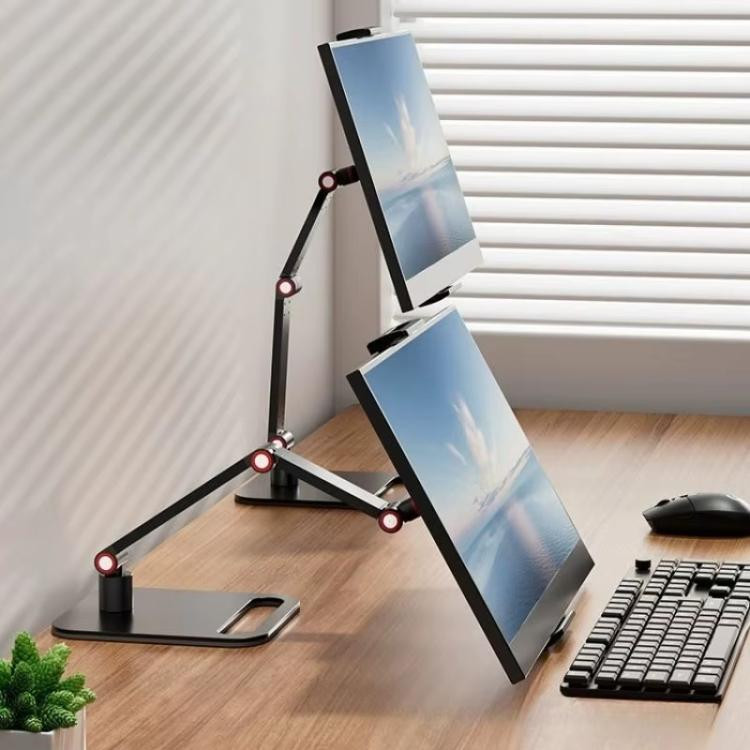 2-session Phone Tablet Monitor Desktop Stand Height and Angle Adjustable Bracket for Screen Within 17.3 Inch XTBD0605885102F