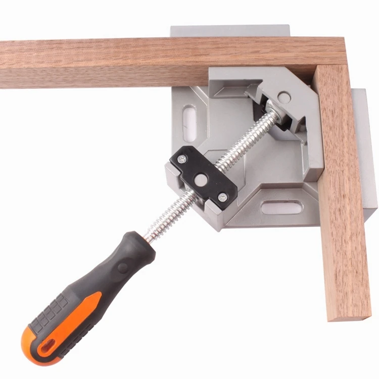 Aluminum Single Handle 90 Degree Right Angle Clamp Angle Clamp Woodworking Frame Clip Right Angle Folder Tool ROG7422G