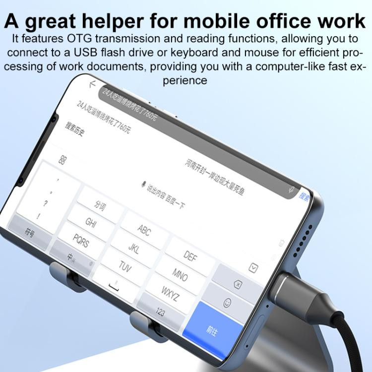 USB-C / Type-C to USB, TF Card Multi-function OTG Card Reader Adapter Cable, Length: 15cm(Gun Metal) DEDA008166701AG