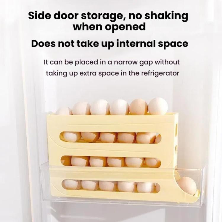 2pcs Slide Refrigerator Eggs Rack Automatic Rolling Tray Drop-proof Carton ATBD0605938501AT