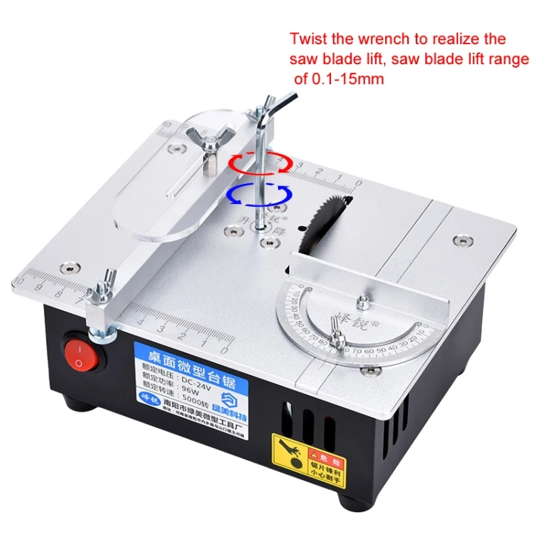 S3 96W Liftable Table Mini Table Saw Aluminum Cutting Machine,Spec: Black Standard(US Plug) DTBD0424579001BH
