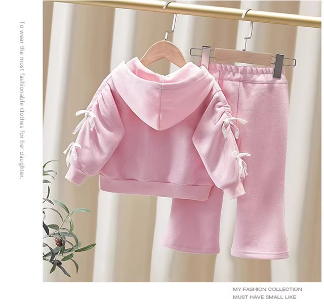 Made with Cotton Imitation) - Cute Heart-Shaped Autumn/Spring/Autumn Sweatshirt Two-Piece Set