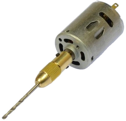 Mini DIY Brass Electric Drill Chucks Drill Bits Set DC-12V Motor FETP4589G