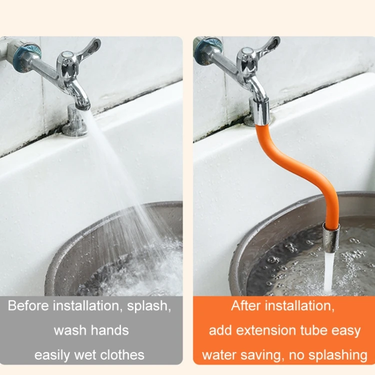 Faucet Splash-proof Universal Bending Shaping Extension Tube, Length: 20cm HTBD0604502501A