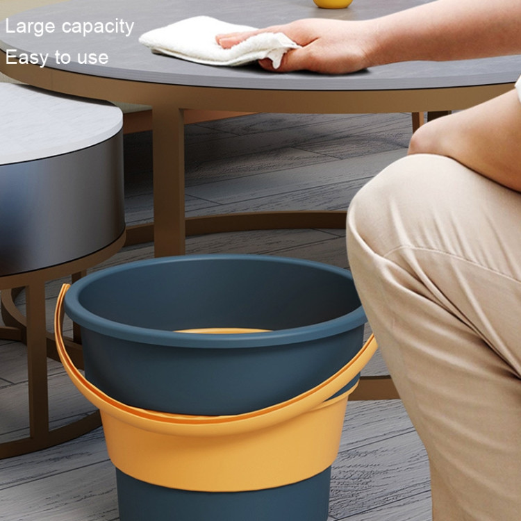 17L Outdoor Folding Plastic Bucket Thickened Portable Plastic Bucket Fishing Barrel Car Travel Wash Barrel(Deep Blue) JTBD0603930601AW