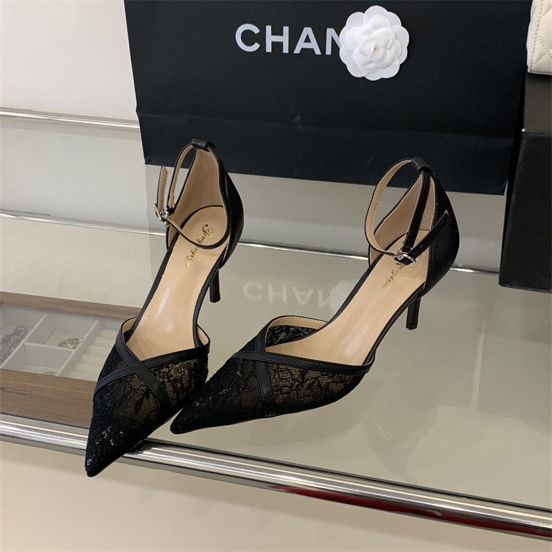 style pointed-toe mesh sexy open-toe high heels with lace wedding shoes