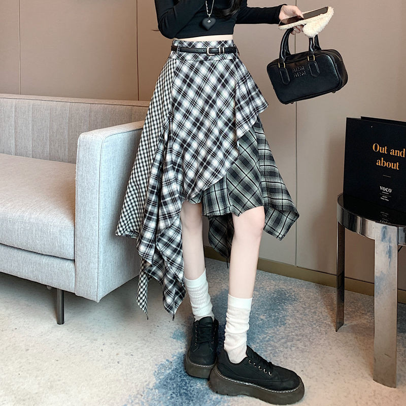 Korean style skirt with belt