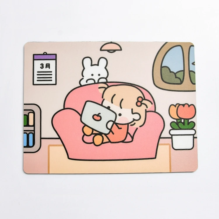 5 PCS Creative Cute Cartoon Rabbit Girl Mouse Pad Laptop Student Mouse Pad(Sofa) GTBD0426748001AD
