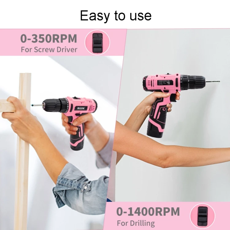 HILDA 12V Cordless Impact Drill Electrical Screwdriver, RTBD0604051101B