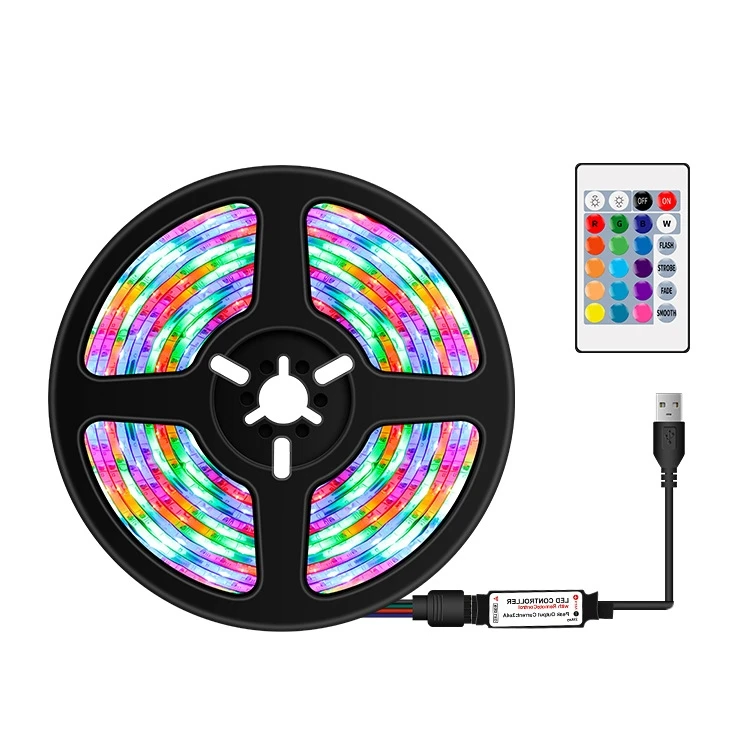 3m LED Light Strip 16 Color Remote Control RGB Light Belt USB Symphony Neon Decorative Soft Light Bar(Waterproof) FTBD0572230004BB