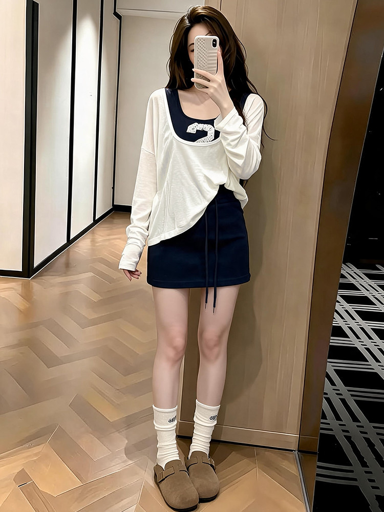 Versatile Cover-Up Sports Vest High-Waisted Skirt, Style Three-Piece Set