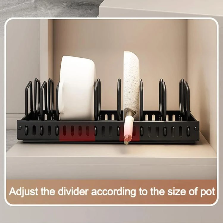 Kitchen Pull-Out Rack Pots And Pans Organizer with Baffle VTBD0605609602B