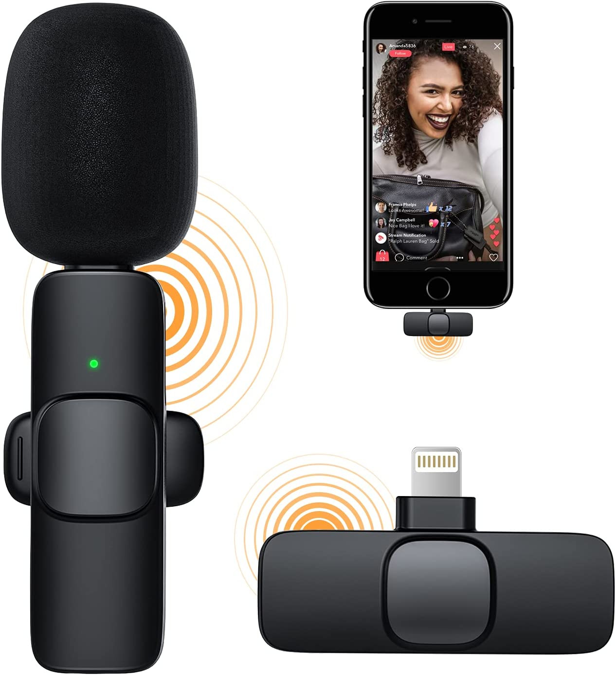 LT07 8 Pin Interface Mini Wireless Lavalier Microphone SMCP0304B