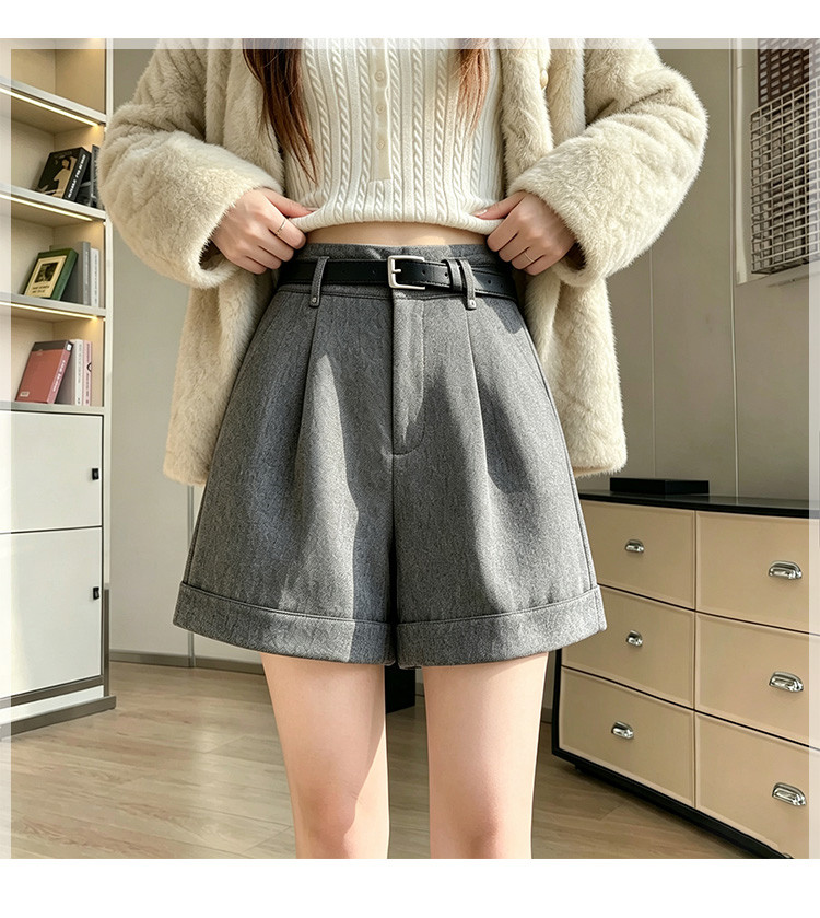 Style Casual Suit Shorts Women's Autumn New Style High Waist Petite Temperament Fashion Wide Leg Pants Clothing