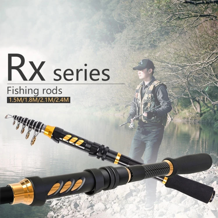 Short Carbon Sea Pole Mini Road Fishing Rod Fishing Gear, Length: 240cm GTBD0602602204S