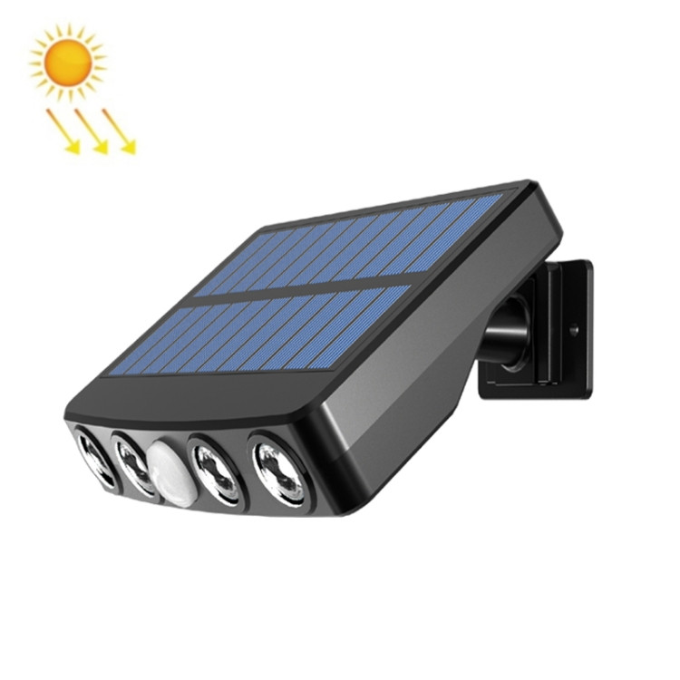 Without Ground Plug Wiring Free Infrared Sensor Waterproof Solar Lighting Wall Light, Color Temperature:White Light KTBD053781401L