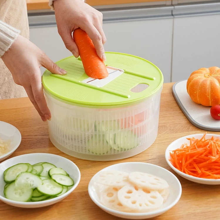 Vegetable Dehydrator Large Capacity Kitchen Drain Basket Household Grater Slicer GTBD0604257101AB