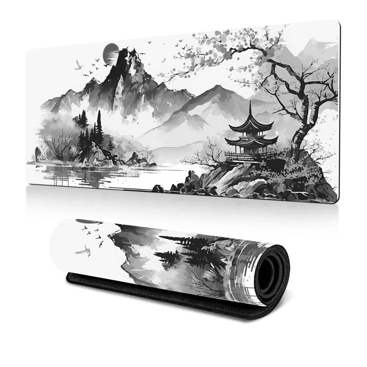 300x700x2mm Ink Painting Cherry Blossom Rubber Non-Slip Mouse Pad Desk Mat(Pattern 1) ATBD0605627301AD