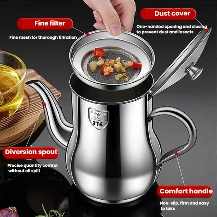 300ml, Oil/Sauce Dispenser Leakproof Design, Detachable Filter, Easy-Pour Kitchen Bottle for Cooking Oil, Vinegar & Condiments  BTBD0606226901H