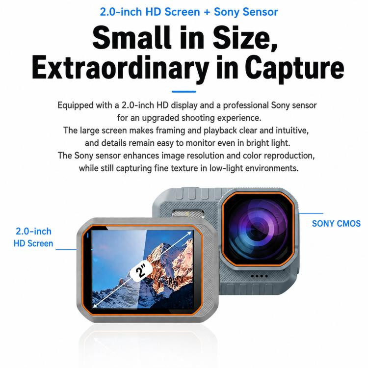 5K 2-inch Screen Action Camera IP68 Waterproof Camera SC002 Pro