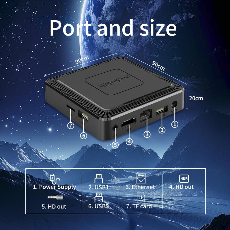 Q7 4K UHD Android 10 Smart TV Box with Remote Control, 2GB+8GB, Allwinner H313 Quad-Core FEDA007688001AB