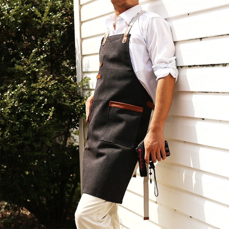 Washed Canvas Apron Chef Cafe  GTBD0394007601AF
