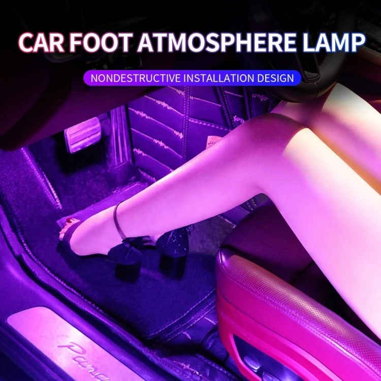 Car 4 in 1 USB RGB Foot LED Atmosphere Light ECAR2845FLF