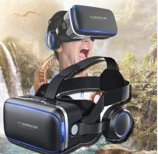 VR SHINECON G04E Virtual Reality 3D Video Glasses Suitable for 3.5 inch - 6.0 inch Smartphone with HiFi Headset SDS0042BF