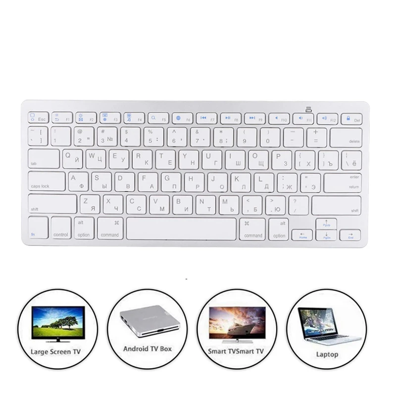 Bluetooth Wireless 78 Keys Ultrathin Keyboard for Windows / iPad / iPhone(Silver)​​ RKB1200SH
