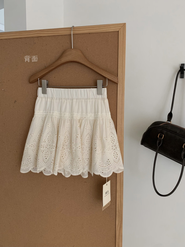 Midi Skirt, New Women's Short A-Line Slimming Lace Trim Mini Skirt