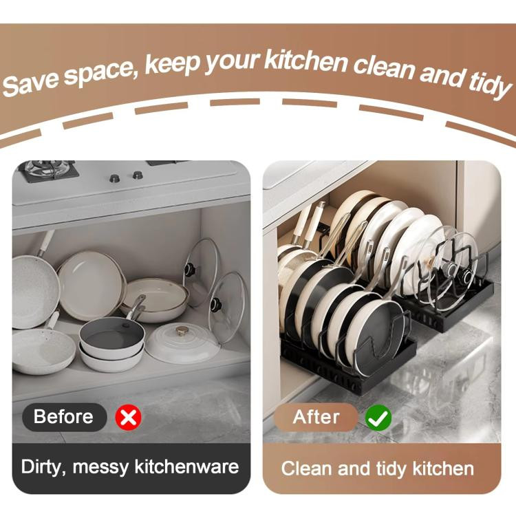 Kitchen Pull-Out Rack Pots And Pans Organizer without Baffle ETBD0605609601R