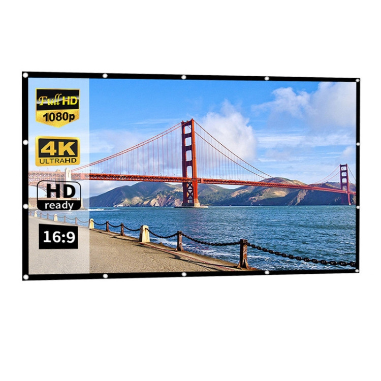 Simple Folding Thin Polyester Projector Film Curtain, Size:84 inch (16:9) Projection Area: 186x105cm EEDA00943905N