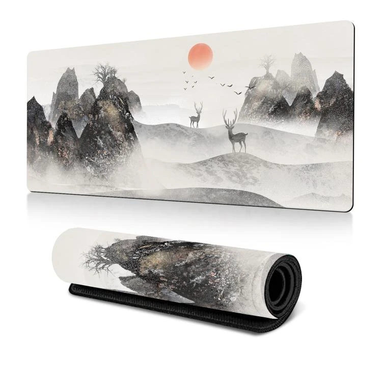 300x700x2mm Ink Painting Cherry Blossom Rubber Non-Slip Mouse Pad Desk Mat(Pattern 1) ATBD0605627301AD