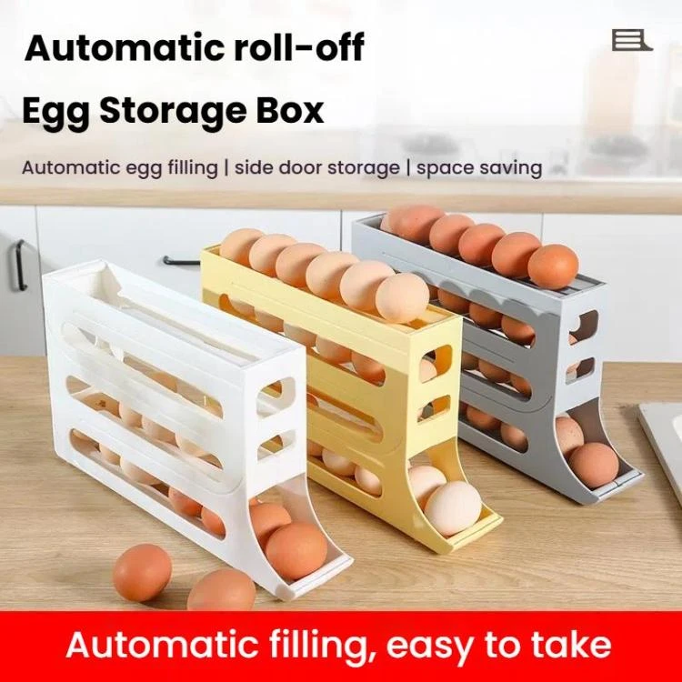 2pcs Slide Refrigerator Eggs Rack Automatic Rolling Tray Drop-proof Carton ATBD0605938501AT
