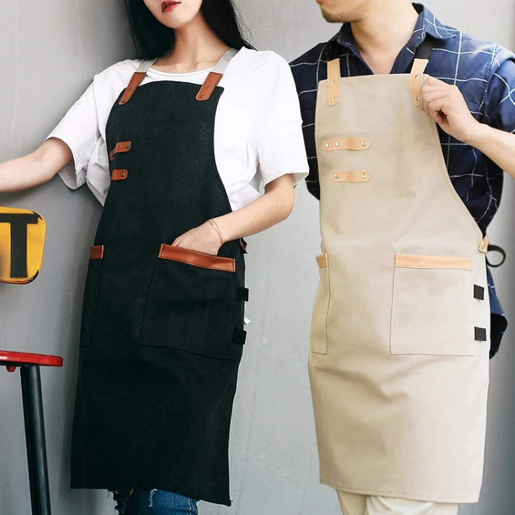 Washed Canvas Apron Chef Cafe  GTBD0394007601AF