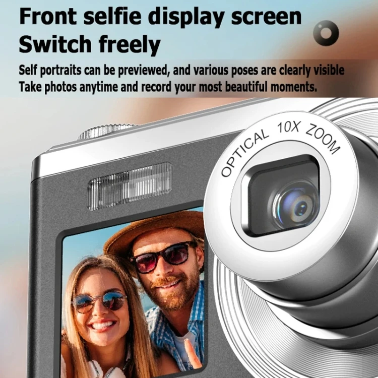 4K HD Optical Zoom Digital Camera 60MP Dual Screen Selfie Camera, No Memory DTBD0604610801AF