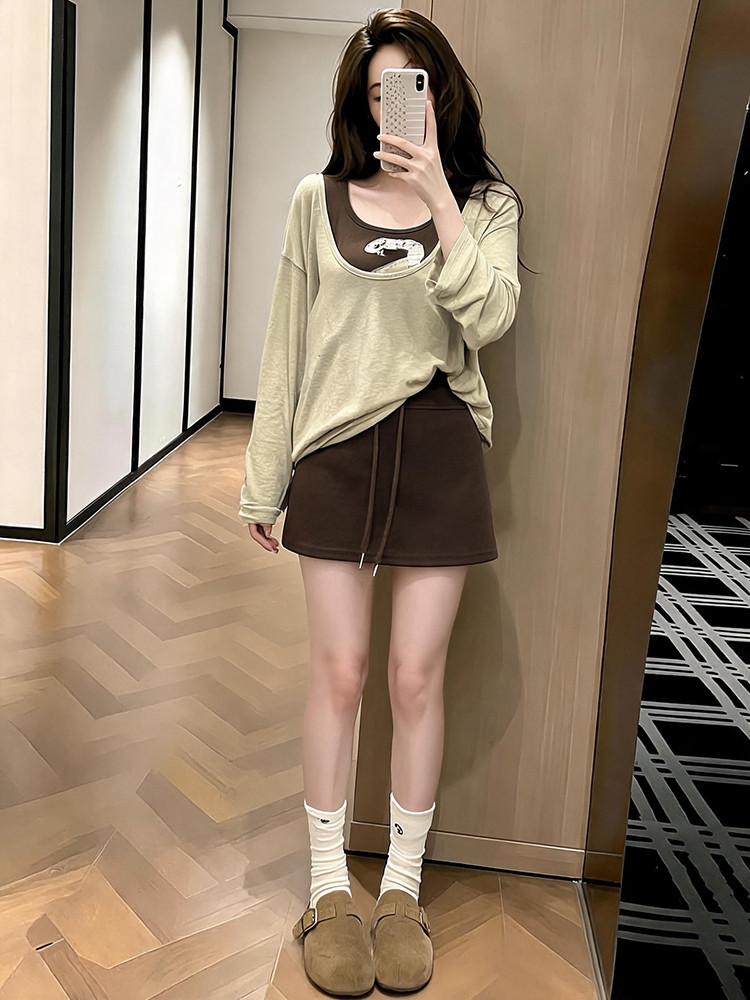 Versatile Cover-Up Sports Vest High-Waisted Skirt, Style Three-Piece Set