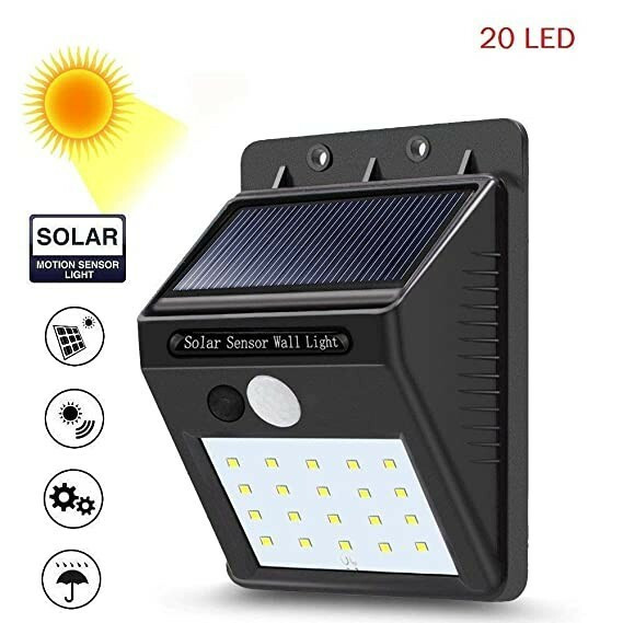 White Light Outdoor Solar Motion Sensor Light TLED0053BG