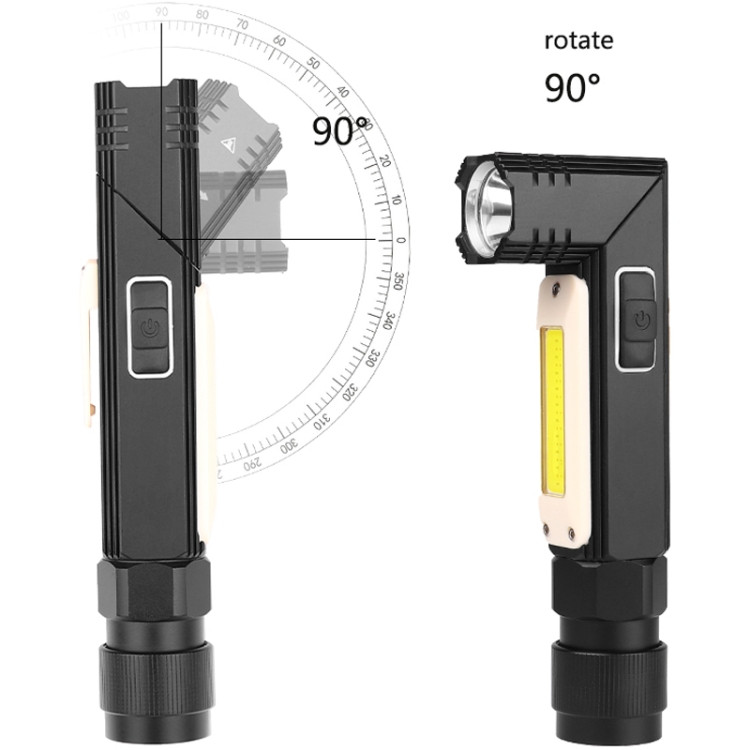 XPG+COB Red White Light USB Rechargeable Folding Strong Light Flashlight, Style: 3189B Small With Headlight Belt STBD0604343102C