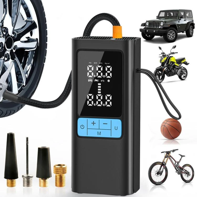 12V Portable Air Pump for Car Motorcycle Tires (Black) DCAR4873BH