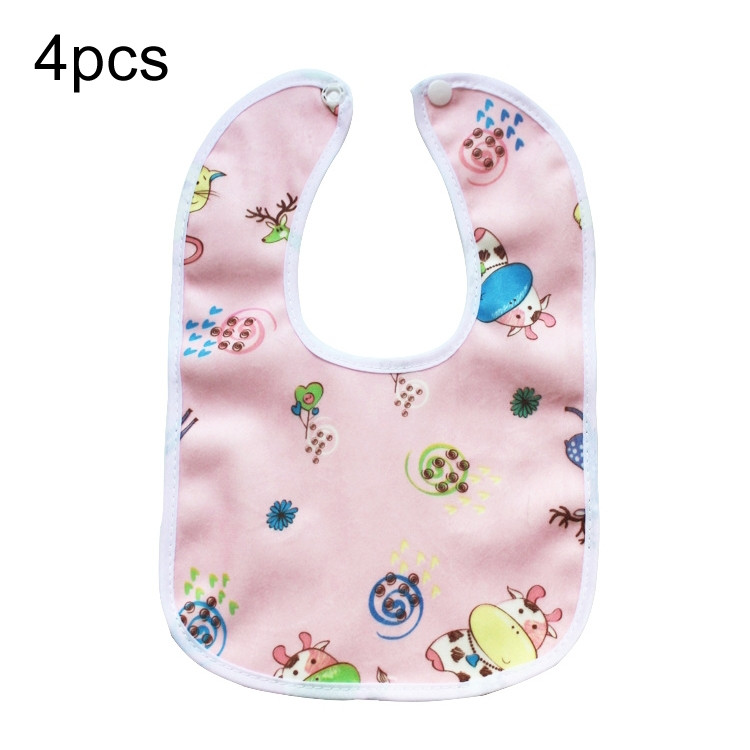 4pcs Waterproof Kids Bib Crystal Velvet Double Layer Baby Drool Towel(Color and Style Random Delivery) ETBD0603667501AF