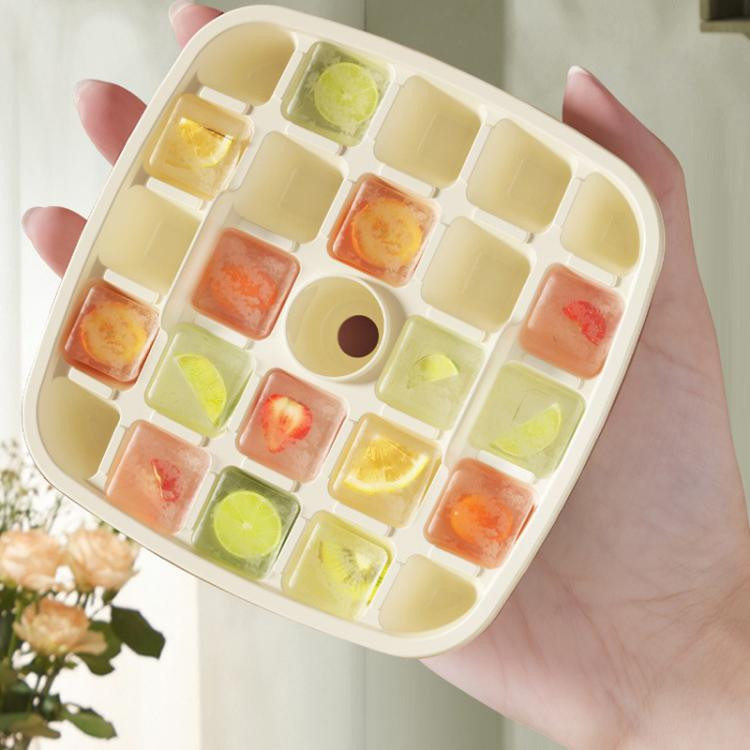 2-In-1 Double Layer Ice Cube Tray With Storage Container Easy Push Release Mold FTBD0606089701AD