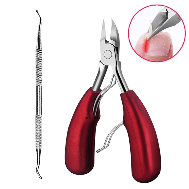 2 in 1 Nail Clipper for Paronychia Stainless Steel Olecranon Nail Nipper & Ingrown Nail Lifter BHCB0747BN