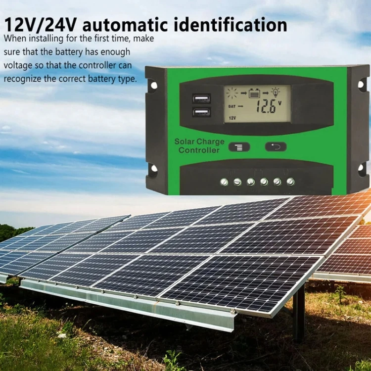 10A 12V/24V Solar Charge And Discharge Controller Dual USB Port LCD Solar Cells Panel Charge Regulator DTBD0605244201G